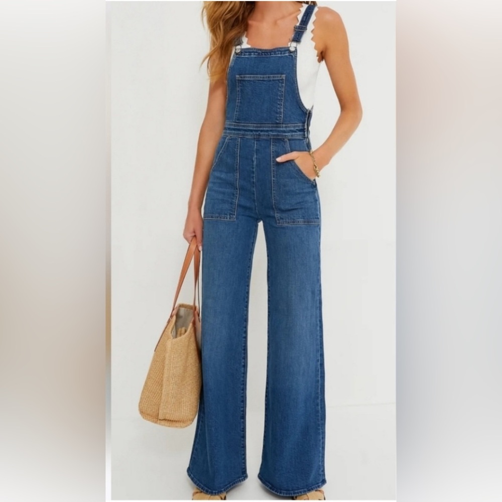 RACHEL Rachel Roy Blue Denim Wide-Leg Jumpsuit